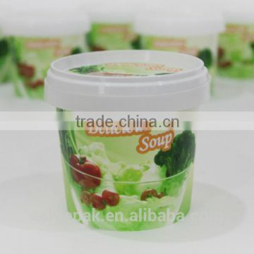 410ml IML seasoning soup fast food plastic box with lid