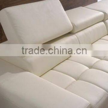 L Shape White Leather Sectional Sofa 8043