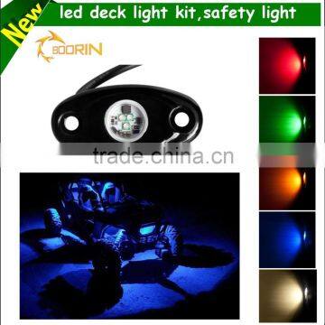 12V white red blue yellow led deck rail light with Multi colors waterproof led rock light kit