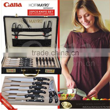 25pcs multifunctional Royalty line Kitchen Knife set with leather case                        
                                                Quality Choice