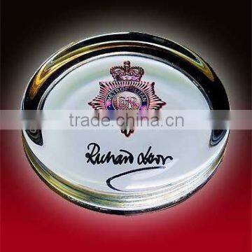 Fashion crystal paperweight round shape with logo