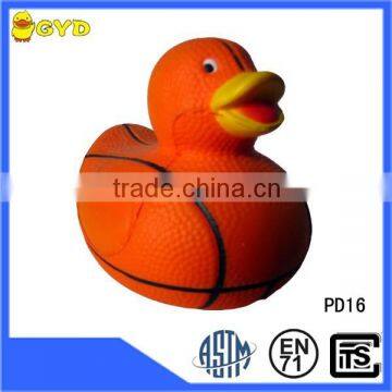 Promotional PU duck shape foam stress balls,anti stress sport ball animal shape toy