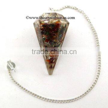 Orgone Faceted Chakra Pendulum