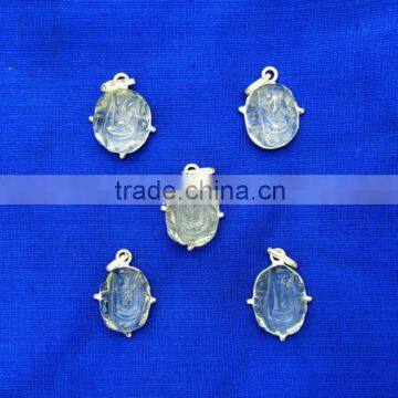 Crystal Quartz Ganesh Cabochon Pendant