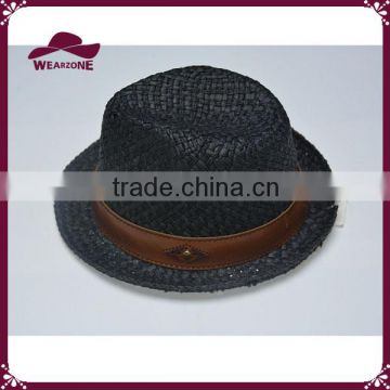 High quality custom kid straw hat paper fedora hat