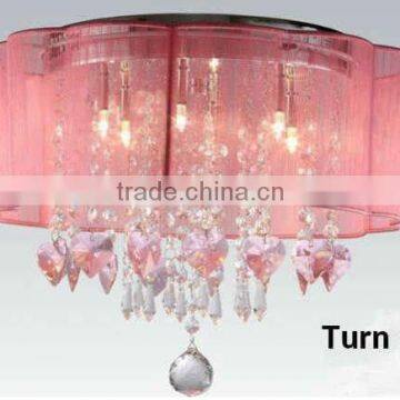 Pink Modern Crystal Pendant Light for High Ceilings photo-6