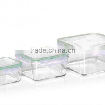 Square Glass Food Container Set with lid