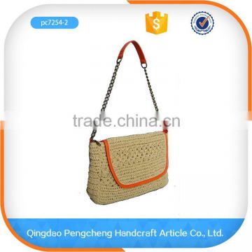 2016 Summer natural straw handmade crochet bag free pattern