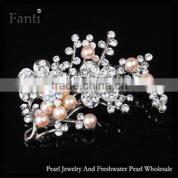 Kundan brooch freshwater pearl jewelry manufacture