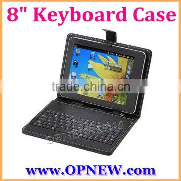 8" Keyboard Leather Cover Case QWERTY USB/mini USB/Micro Bracket Bag for 8 inch Tablet PC MID PDA Drop Shipping OPNEW Wholesale