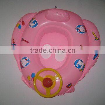 customized baby seat pink floating animal inflatable rider on toy with steering