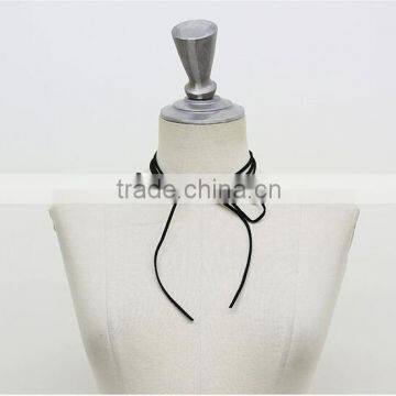 Korean Black Velvet Fabric Choker Jeweled Scarf Necklace Wholesale photo-2