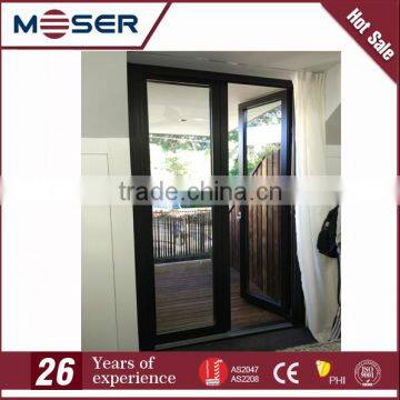 Moser Australia standard AS2208 AS2047 double tempered glass aluminum door aluminum frame door