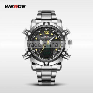 WEIDE Luxury Brand Stainless Steel Band High Quality Male Clock Waterproof Fashion Quartz-Watch