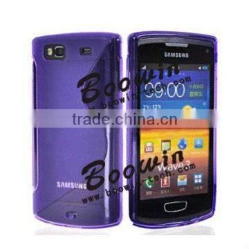 for Samsung S8600 Wave 3 purple S line Gel silicon Case Rubber Skin Tpu Cover case