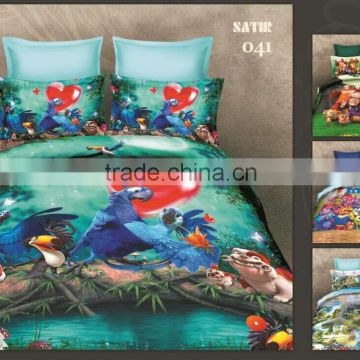 80S 400T Cotton 3d Printed bedding set China Suppiler Bed sheet quilt cover pillow case