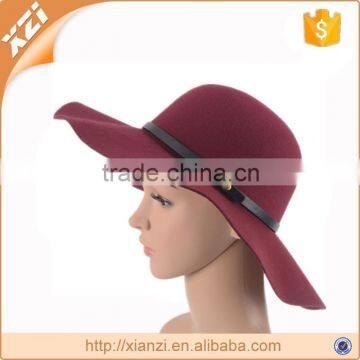 Wine polyester hat fashion floppy hat flat brim hat