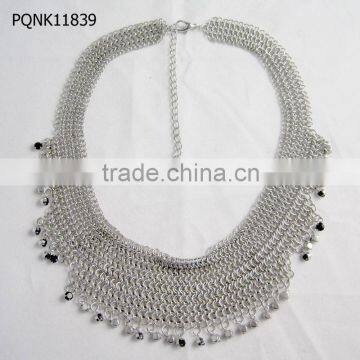 wholesale fashion silver tone handmade chunky chains necklace