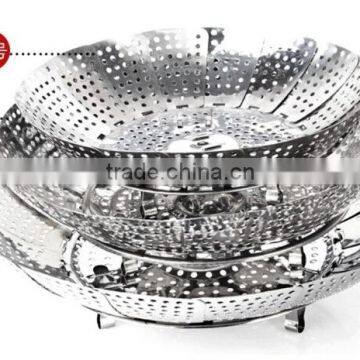 New Chinese Stainless Steel Steamer Dish Fruit Tray Folding Egg Dishes Steamer Tray Kitchen Basket photo-5