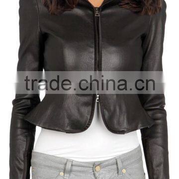 Newest black leather jacket for women