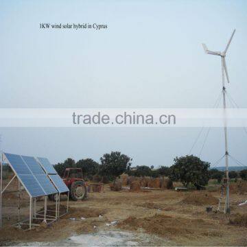 domestic wind generator 1000w horizontal wind solar hybrid system with CE