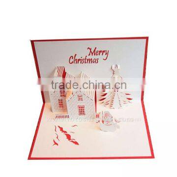 3D Handmade Greeting Card Christmas Castle Card Creative Hot Holiday Greeting Cards photo-3
