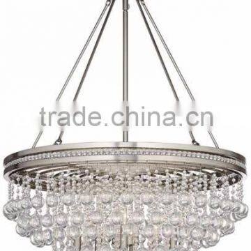530-31 Regina Brushed Nickel 28" Wide Crystal Ceiling Light photo-2