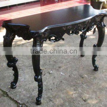 Black Carving Console Table - Timber Raw Material Furniture - Indonesia Furniture