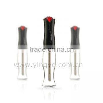 Fancy rose flower head plastic lipgloss container