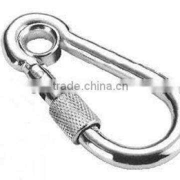 S.S. Carabiner Spring Hook with Eyelet and Screw 304/316