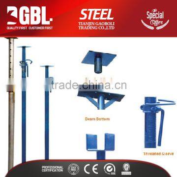 Construction adjustable scaffolding prop jack