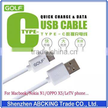 Original GOLF Type-C USB 2.0 Cable Quick Charger Sync Data Cable For Macbook/Nokia N1/OPPO X5/LeTV phone