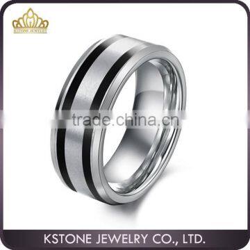 KSTONE 8MM Men's Tungsten Carbide Ring, Tungsten Ring With Carbon Fiber Inlay