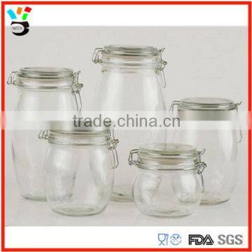 wholesale 5 pcs clip top glass jar set