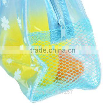 Waterproof Cosmetic Clear Bag Floral Print Transparent Toiletry Bathing Pouch photo-6