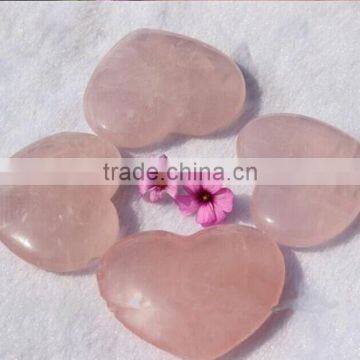 Wholedales Natural Rose Quartz Crystal Hearts Carved Healing Pink Crystal