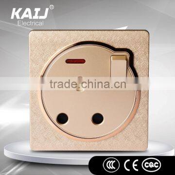 2016 new design South Africa Standard wall mounted luxury 15A 1 gang 3 pole pin electrical switch socket for home hotel