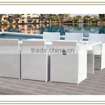 rattan garden table/ white garden table/large garden table (T757)