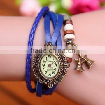 In Stock Promotional Most Popular European Pendant Hand-Woven Stylish Kids Watches WomenStyle Retro Christmas Bells