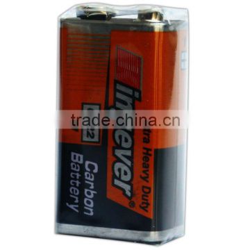 9V Zinc Carbon Battery 6F22 Battery