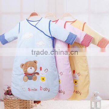 Children's 100% Cotton Baby Long Sleeve Sleeping Bag Detachable Sleeve and Detachable Cotton Fillings Quilt for Four Seasons photo-2