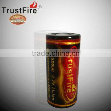 trustfire 3.7v lamp battery for led light 6000mah 32650 with protection board