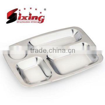 Stainless Steel School Canteen Meal Tray / Fast Food Dish / Dinner Plate / Dinner Dishes