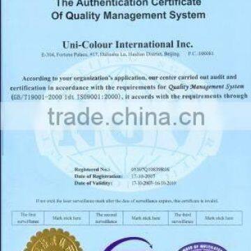 International Standard Organization Certificate