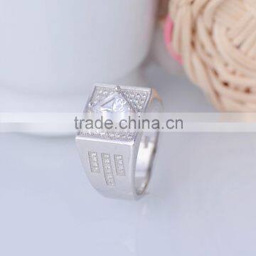 Hot Sale Fashion 925 Sterling Silver Ring Gypsy Setting Micro Zircon Ring for Men photo-5