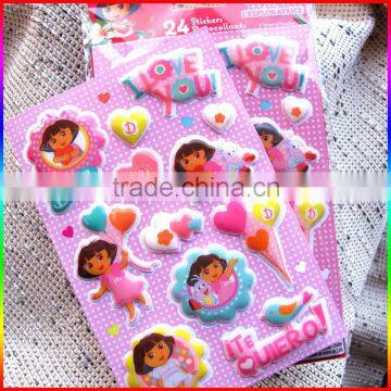 custom small cartoon puffy sticker/foam sticker for kids