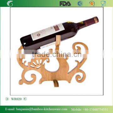 WR020/100% Bamboo Material Hot Sale Elk Shaped Folding Bamboo Wine Rack