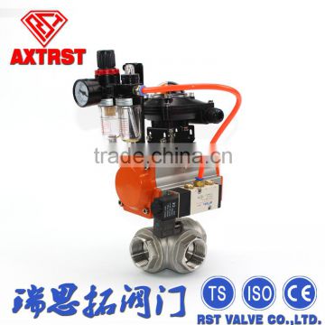 RST Pneumatic Control Female Threaded 3 Way Ball Valve