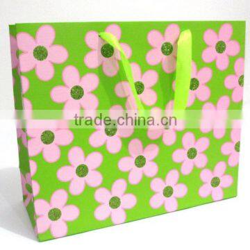 white card double side glitter gift bag