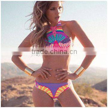 2016 new floral printing two piece swimsuit